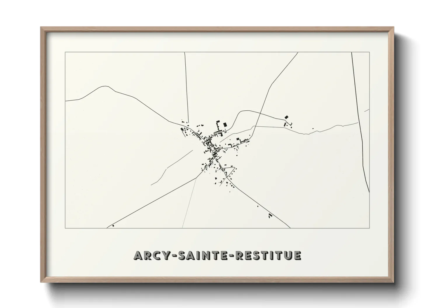Une affiche de carte sur Arcy-Sainte-Restitue