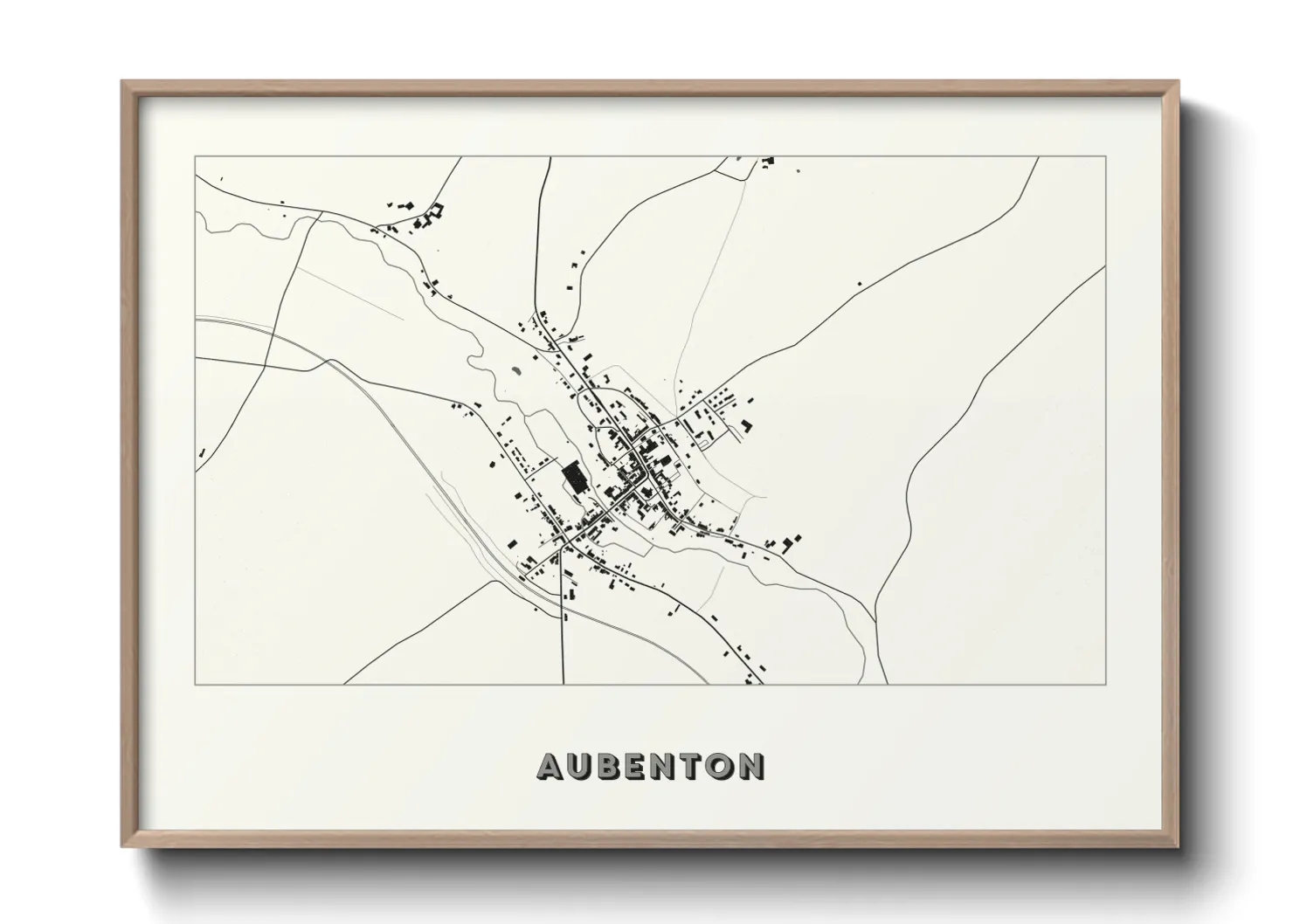 Une affiche de carte sur Aubenton