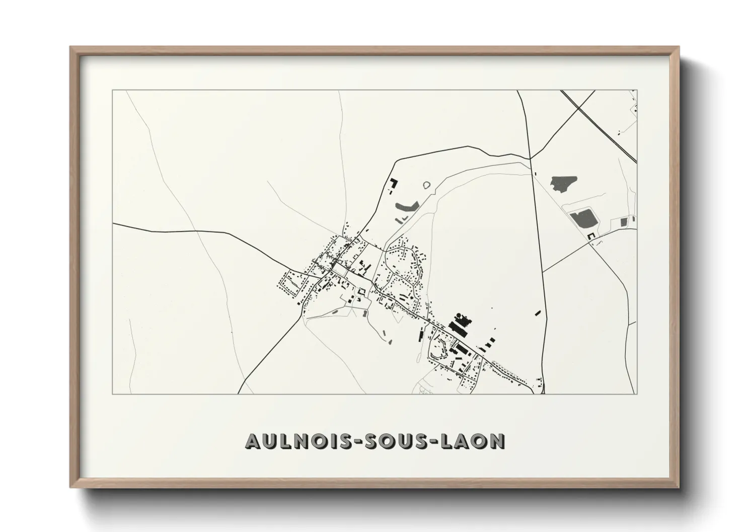 Une affiche de carte sur Aulnois-sous-Laon