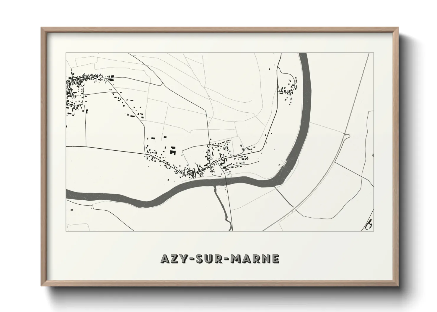 Une affiche de carte sur Azy-sur-Marne