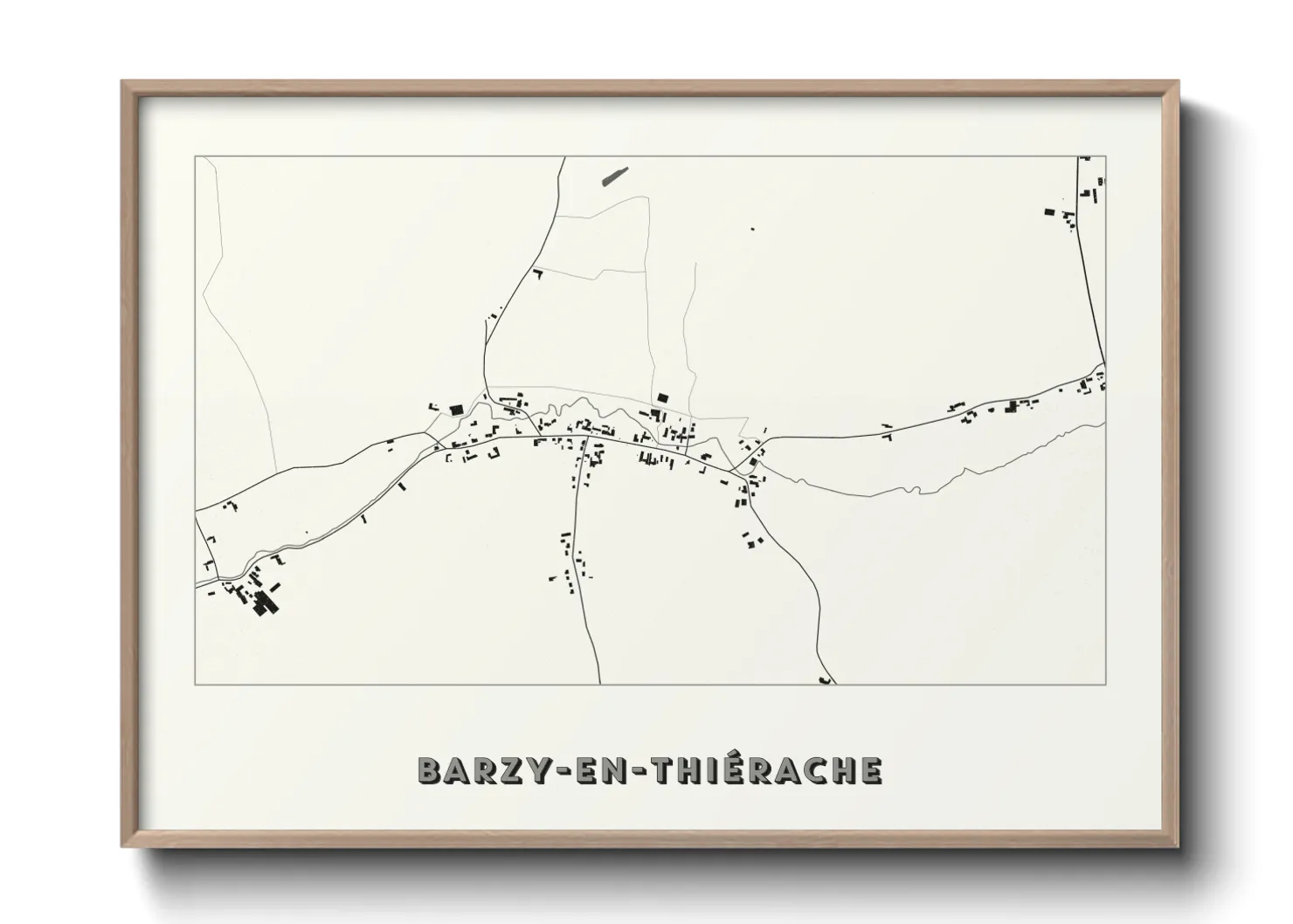 Une affiche de carte sur Barzy-en-Thiérache