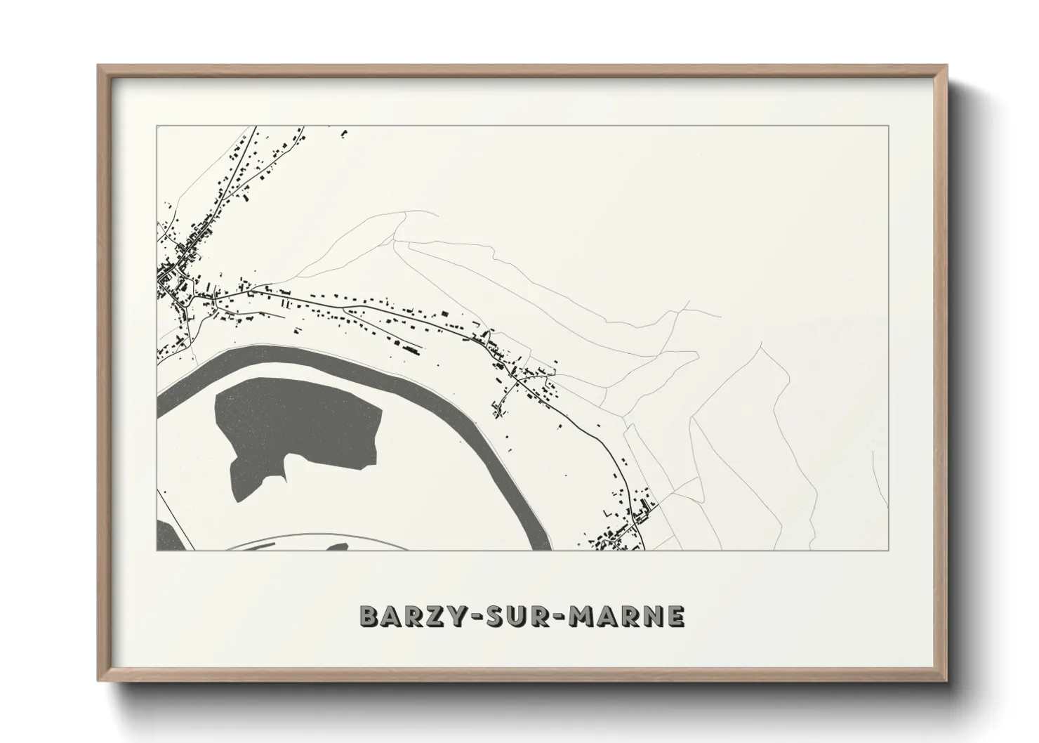 Une affiche de carte sur Barzy-sur-Marne