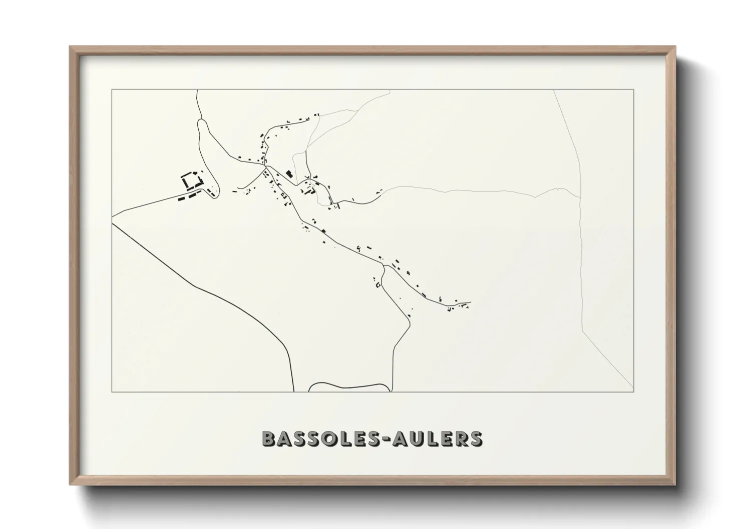 Une affiche de carte sur Bassoles-Aulers
