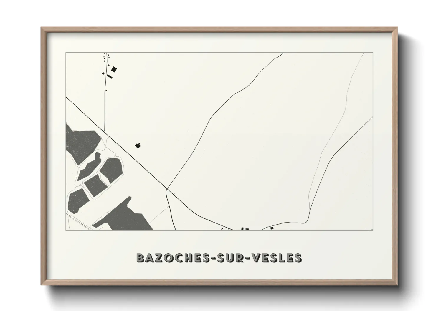 Une affiche de carte sur Bazoches-sur-Vesles