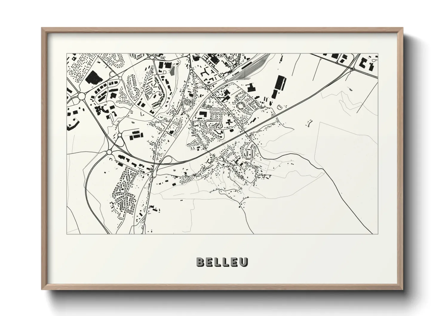 Une affiche de carte sur Belleu