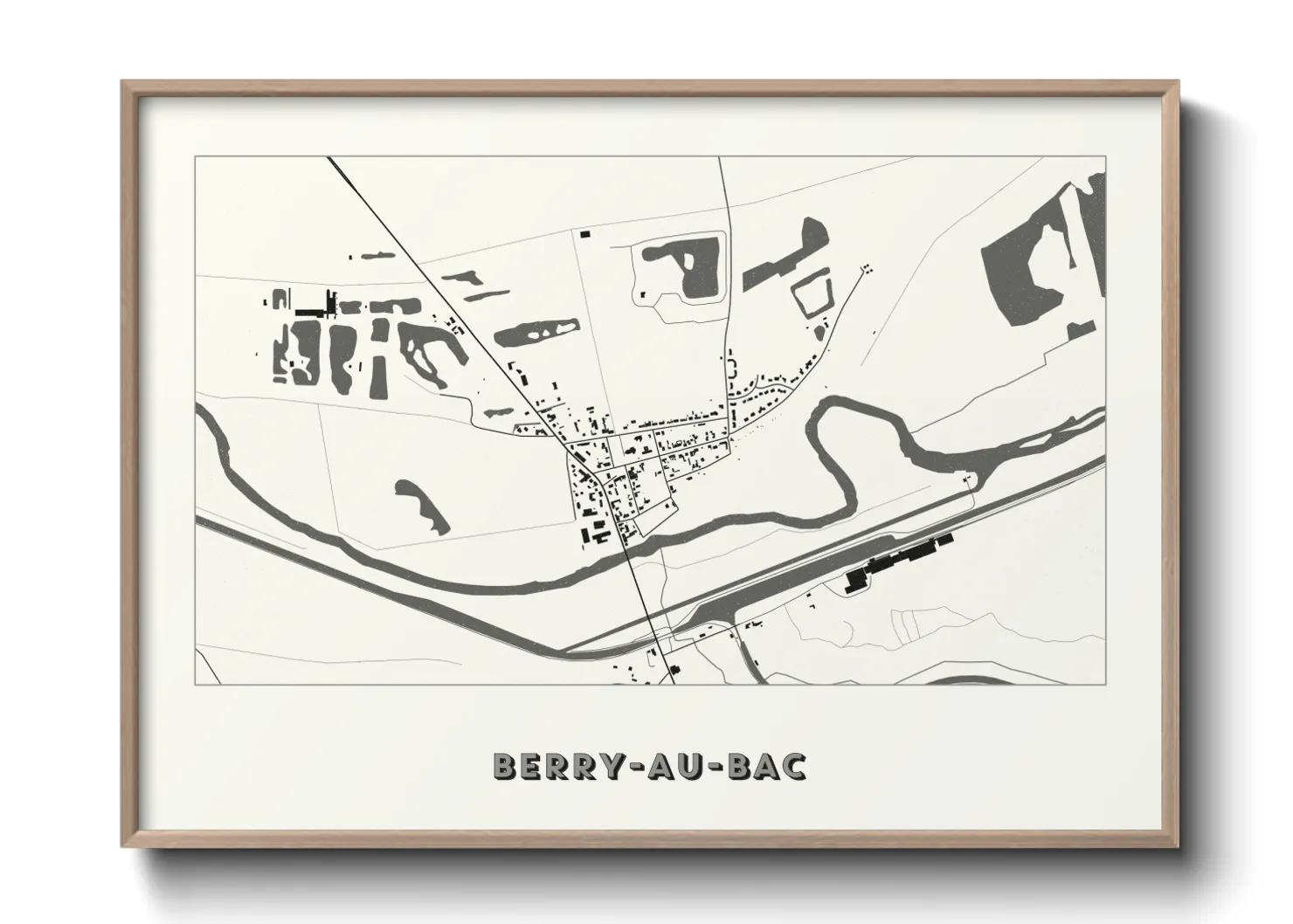 Une affiche de carte sur Berry-au-Bac