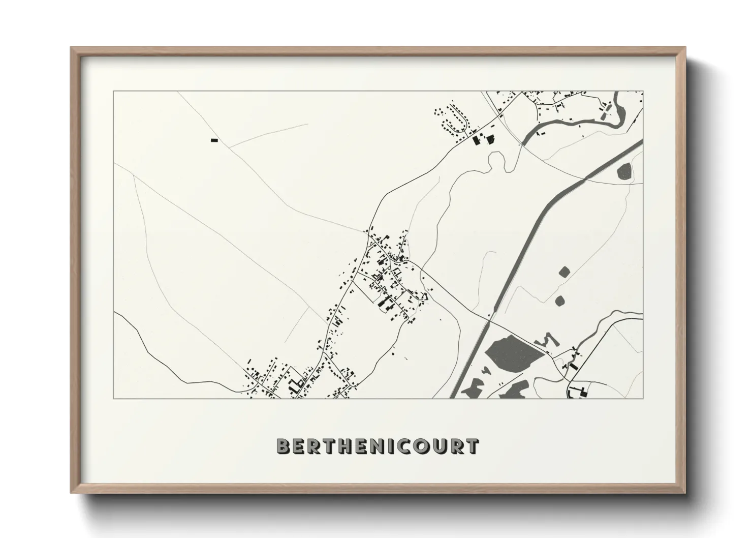 Une affiche de carte sur Berthenicourt