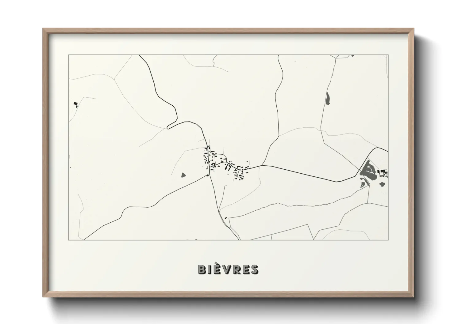 Une affiche de carte sur Bièvres