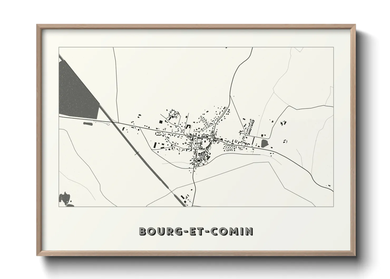Une affiche de carte sur Bourg-et-Comin