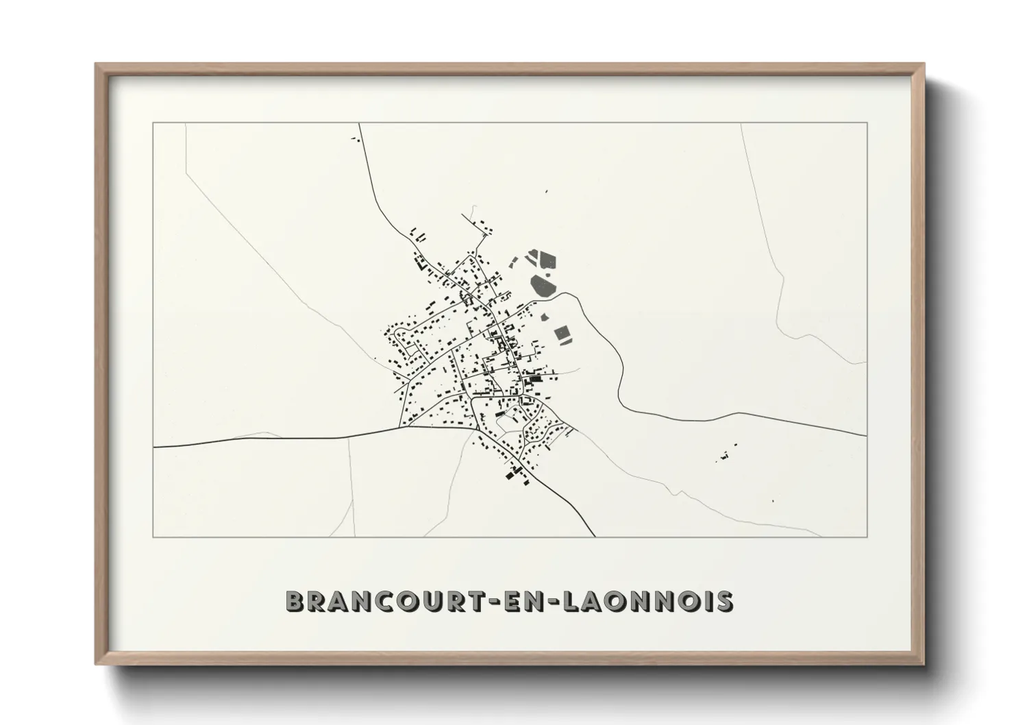 Une affiche de carte sur Brancourt-en-Laonnois