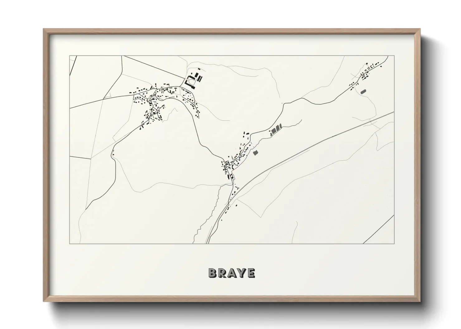 Une affiche de carte sur Braye