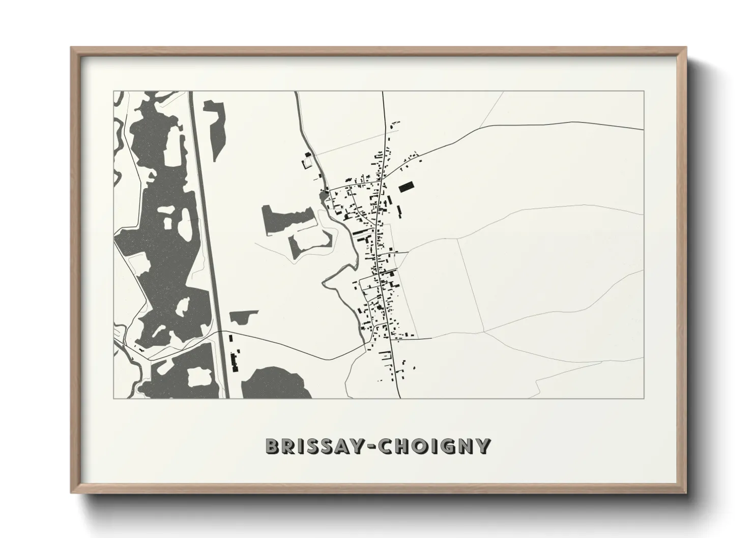 Une affiche de carte sur Brissay-Choigny