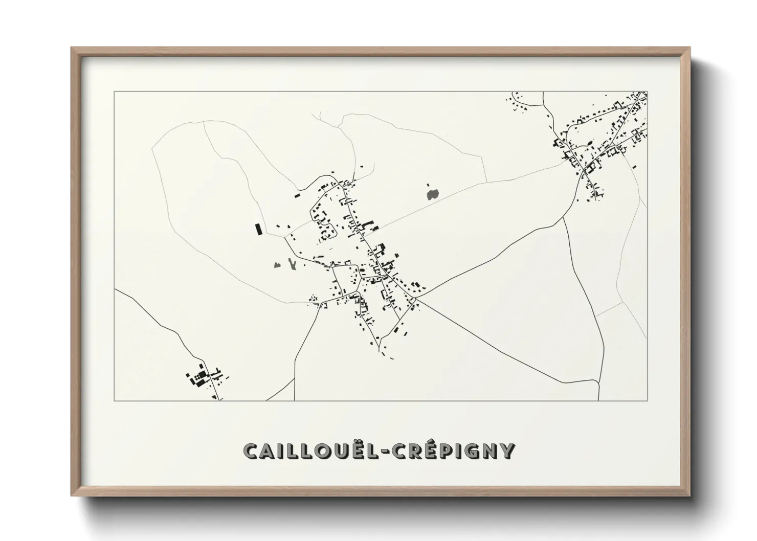 Une affiche de carte sur Caillouël-Crépigny