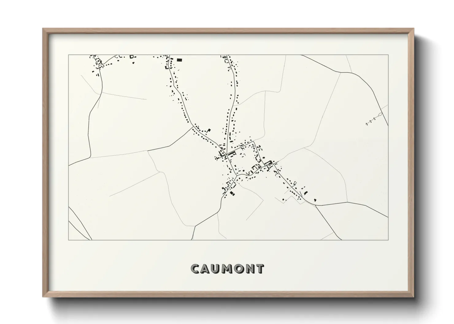 Une affiche de carte sur Caumont