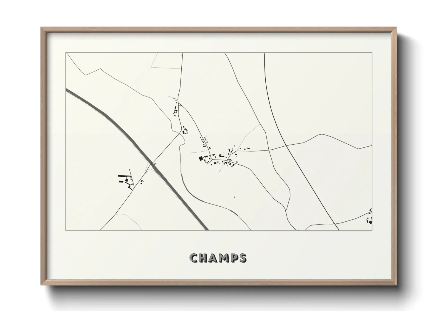 Une affiche de carte sur Champs