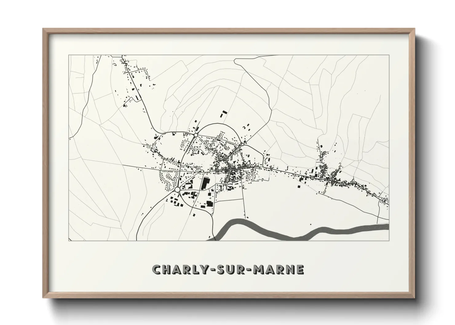 Une affiche de carte sur Charly-sur-Marne