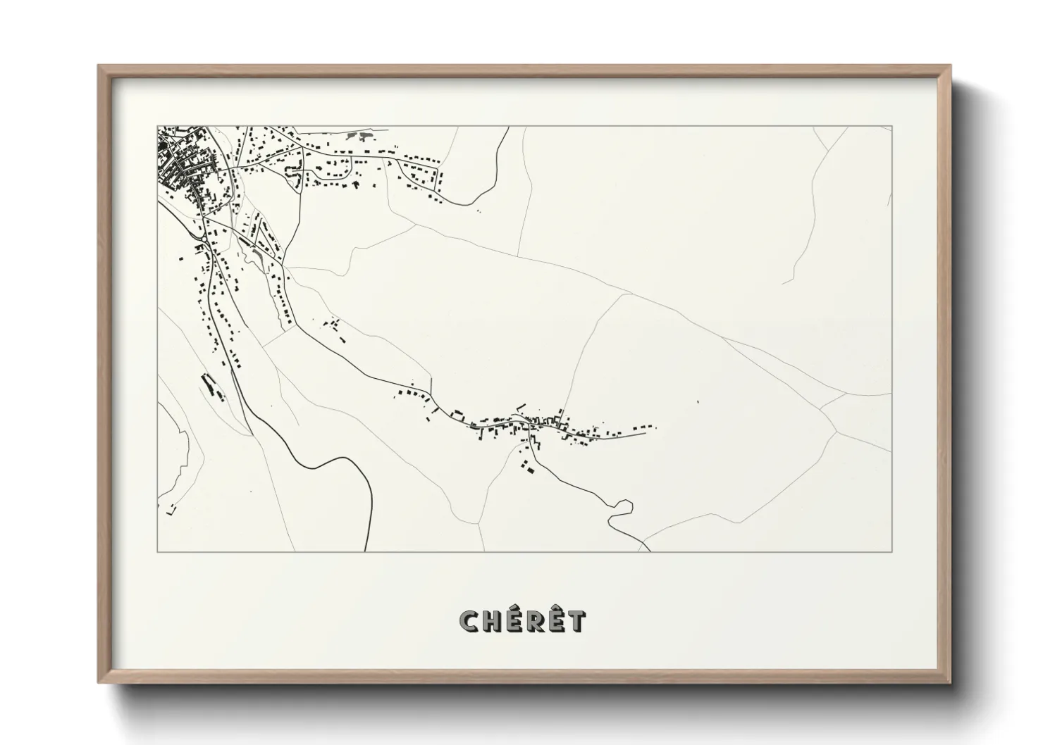 Une affiche de carte sur Chérêt