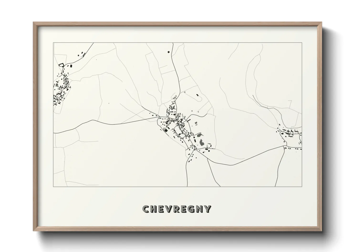 Une affiche de carte sur Chevregny