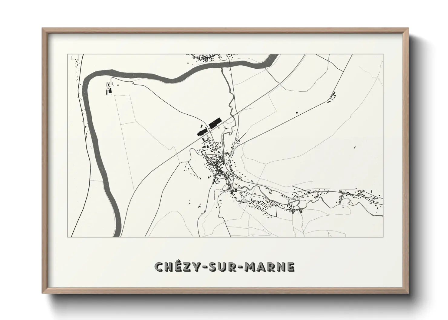 Une affiche de carte sur Chézy-sur-Marne