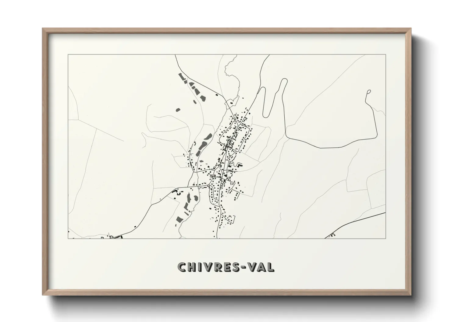 Une affiche de carte sur Chivres-Val