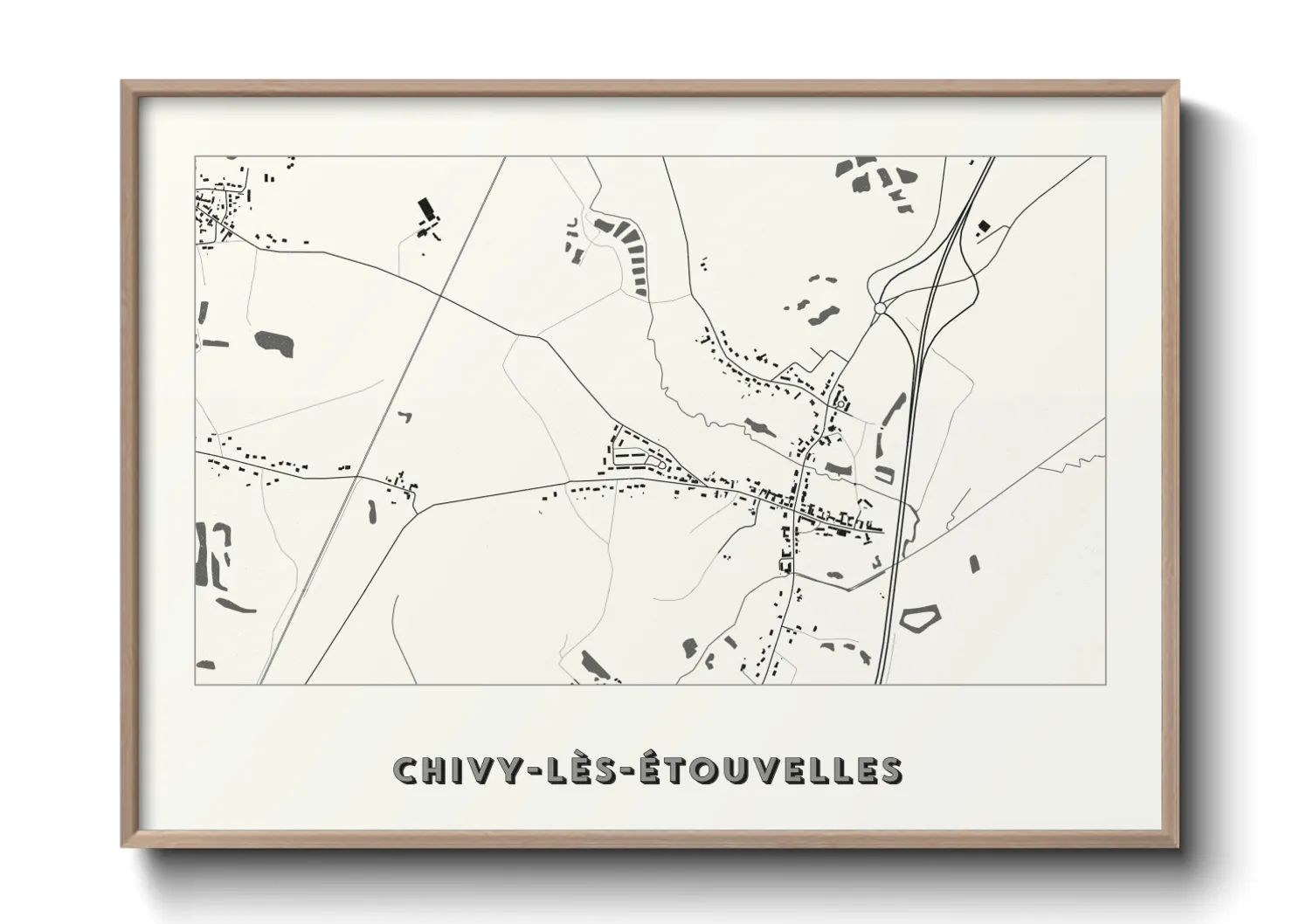 Une affiche de carte sur Chivy-lès-Étouvelles