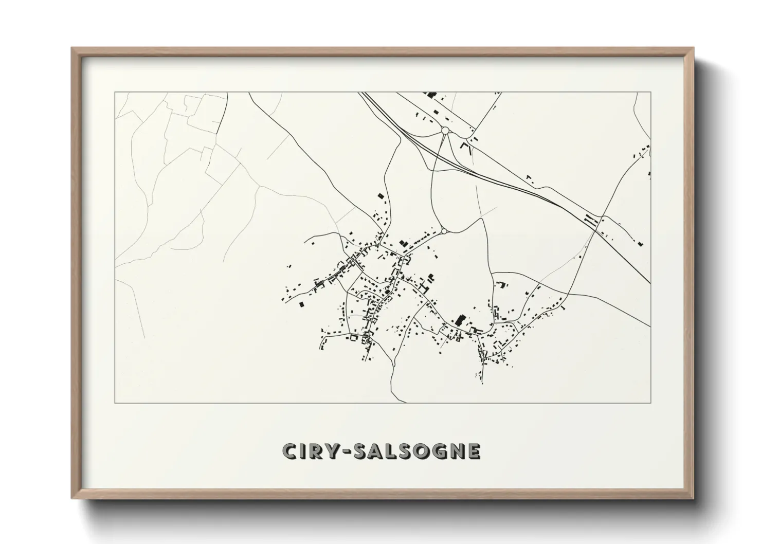 Une affiche de carte sur Ciry-Salsogne