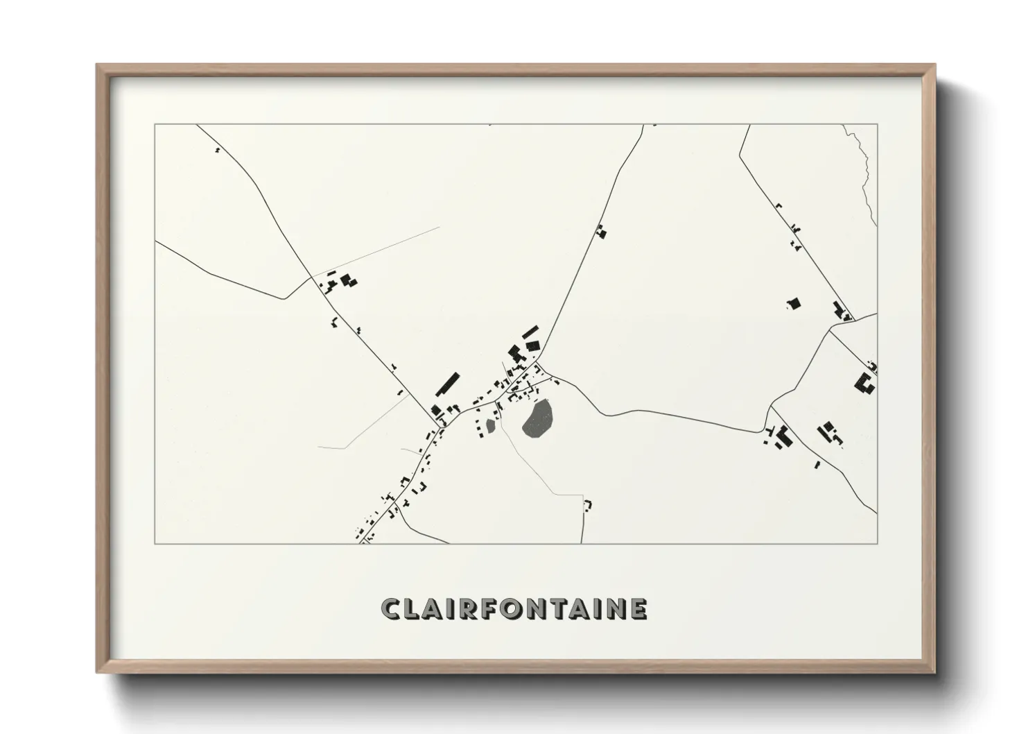 Une affiche de carte sur Clairfontaine