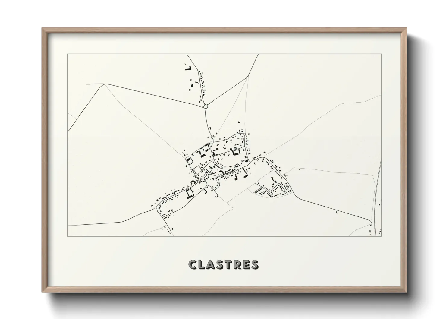 Une affiche de carte sur Clastres