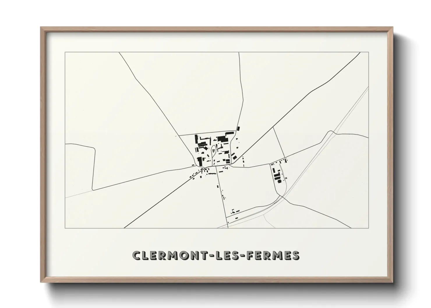 Une affiche de carte sur Clermont-les-Fermes
