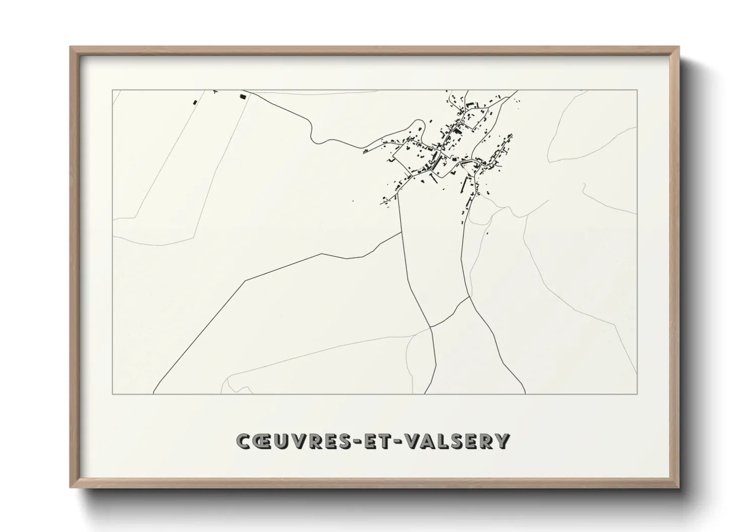 Une affiche de carte sur Cœuvres-et-Valsery