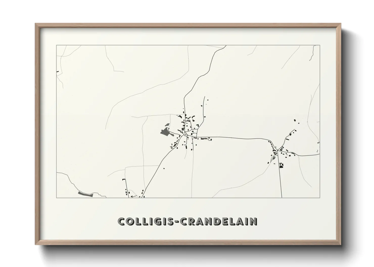 Une affiche de carte sur Colligis-Crandelain
