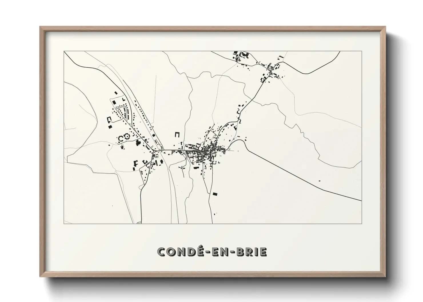 Une affiche de carte sur Condé-en-Brie