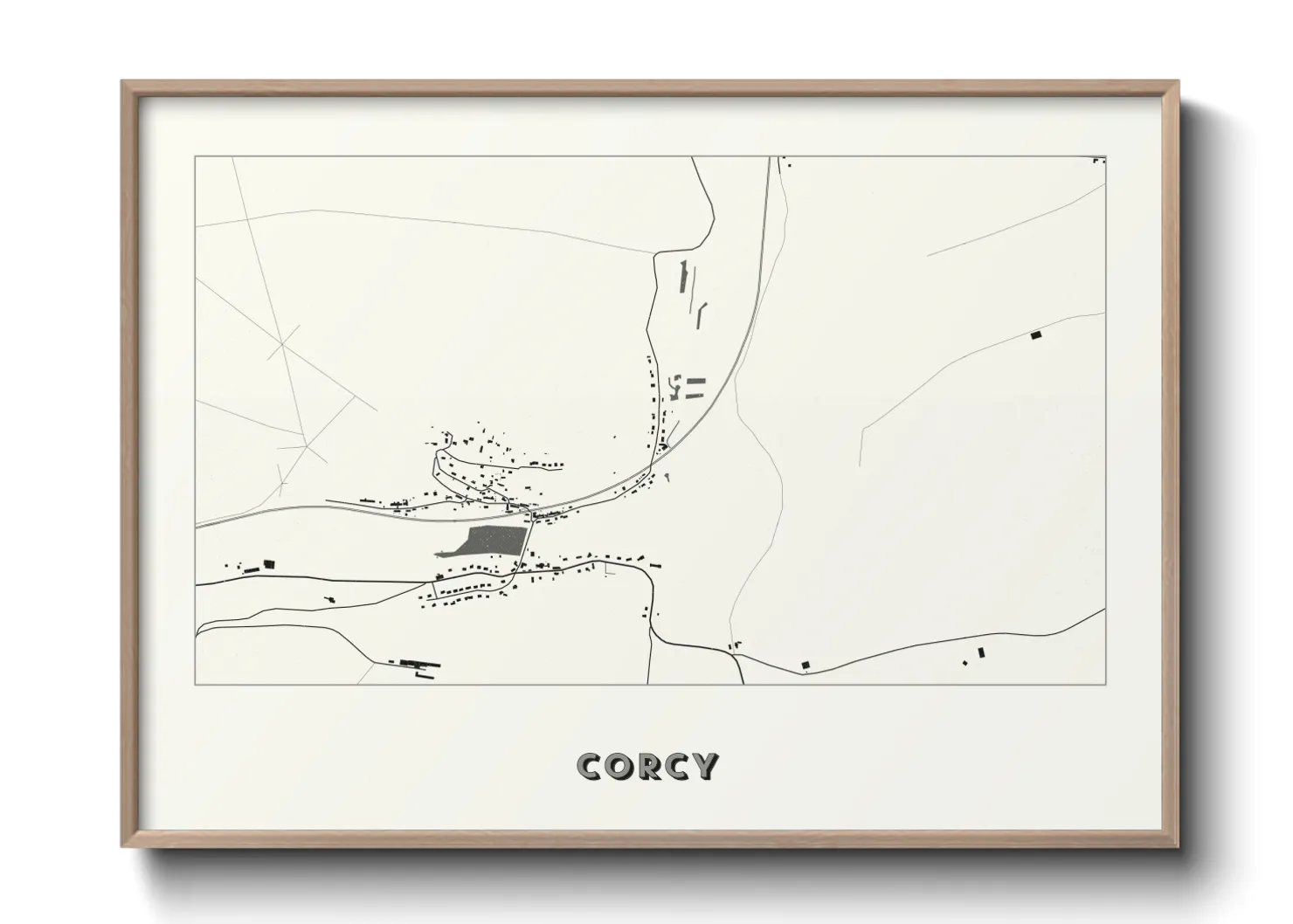 Une affiche de carte sur Corcy