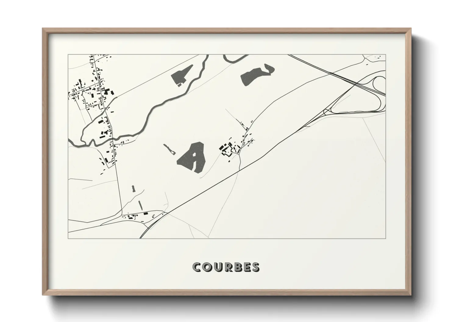 Une affiche de carte sur Courbes