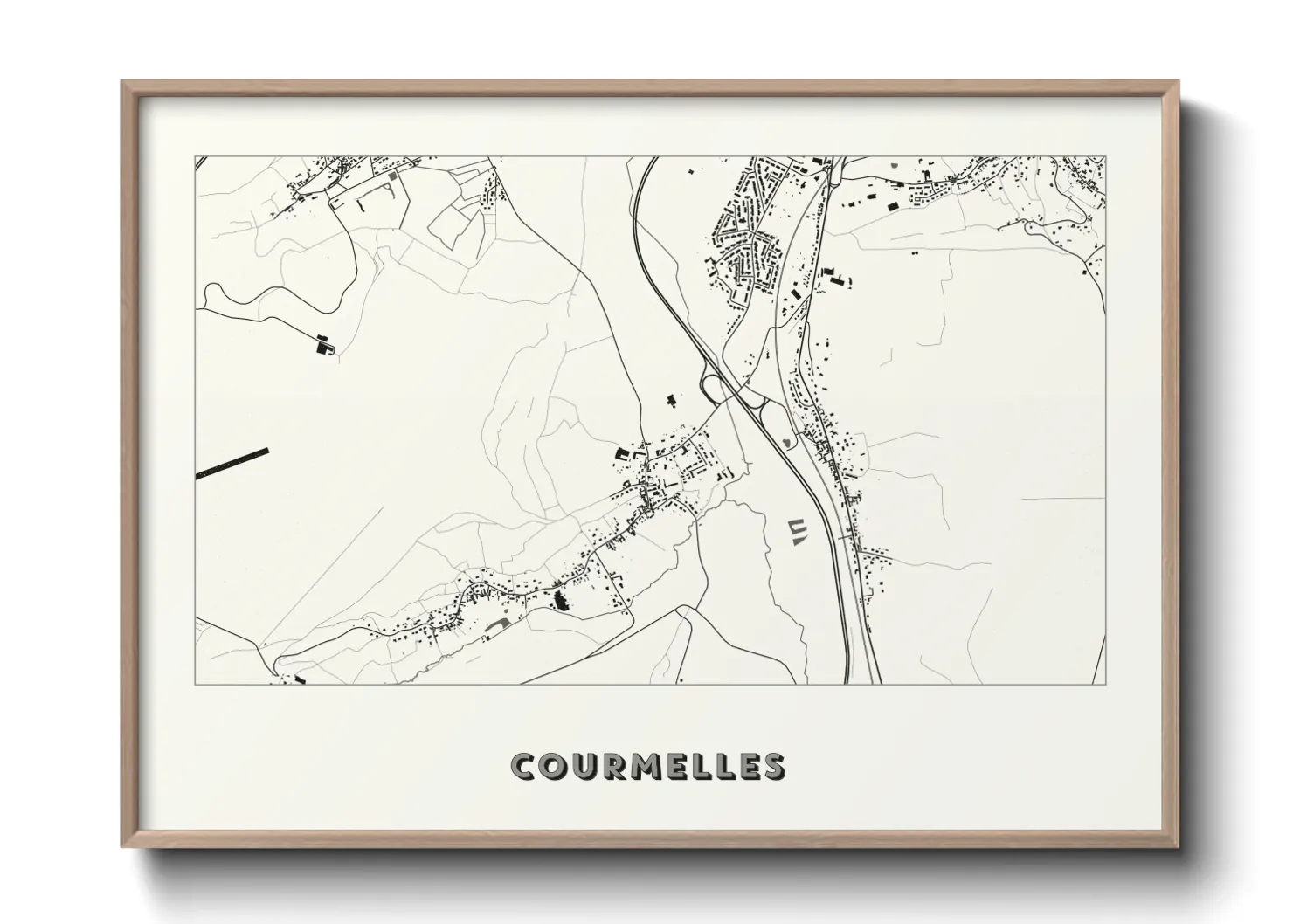Une affiche de carte sur Courmelles