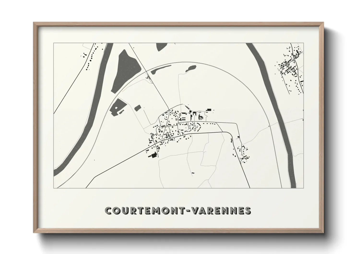 Une affiche de carte sur Courtemont-Varennes