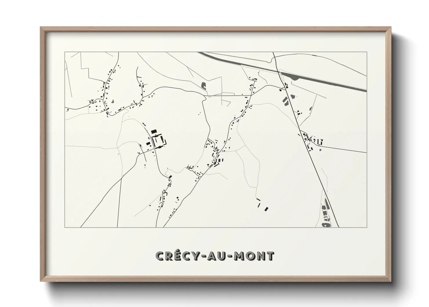 Une affiche de carte sur Crécy-au-Mont
