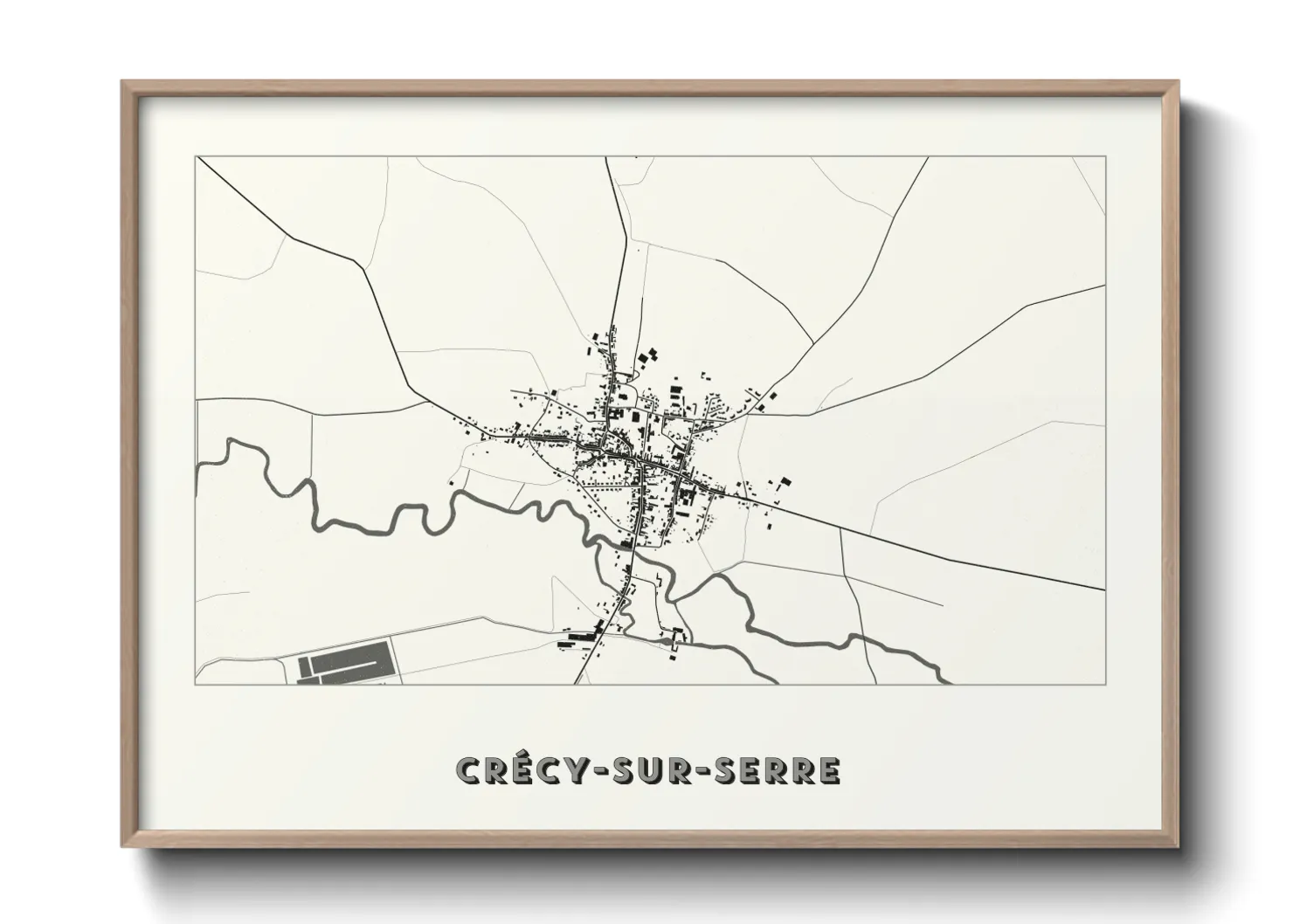 Une affiche de carte sur Crécy-sur-Serre