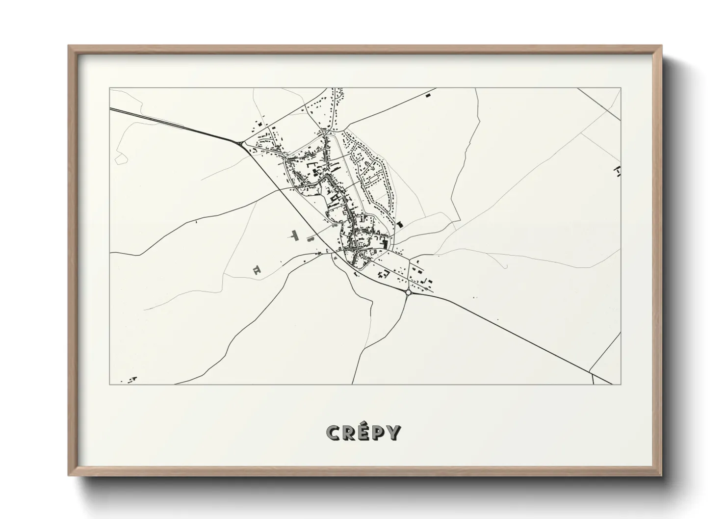 Une affiche de carte sur Crépy