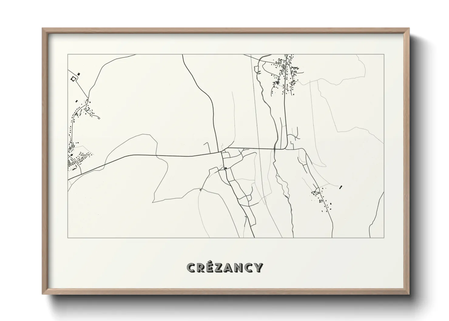 Une affiche de carte sur Crézancy