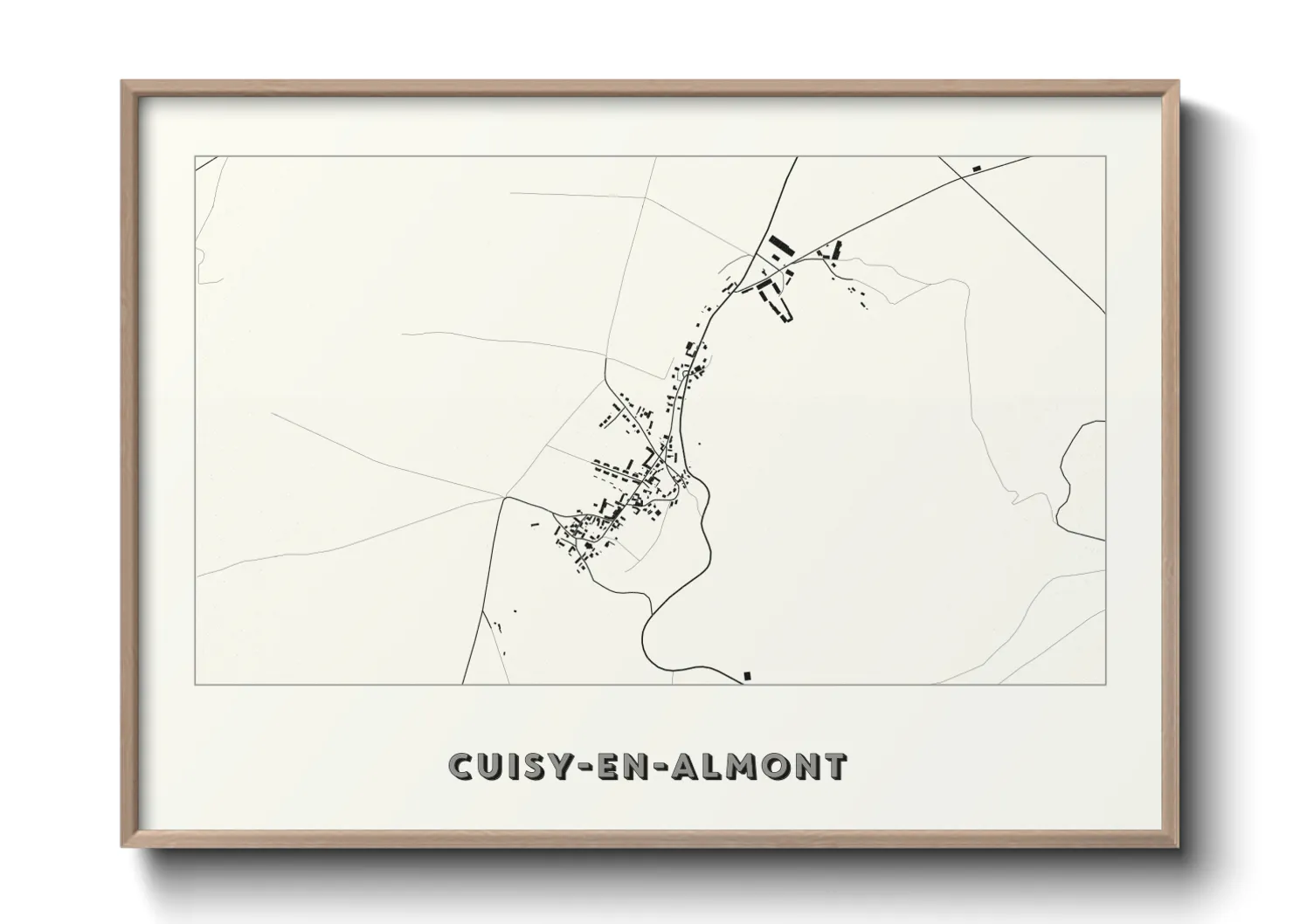 Une affiche de carte sur Cuisy-en-Almont