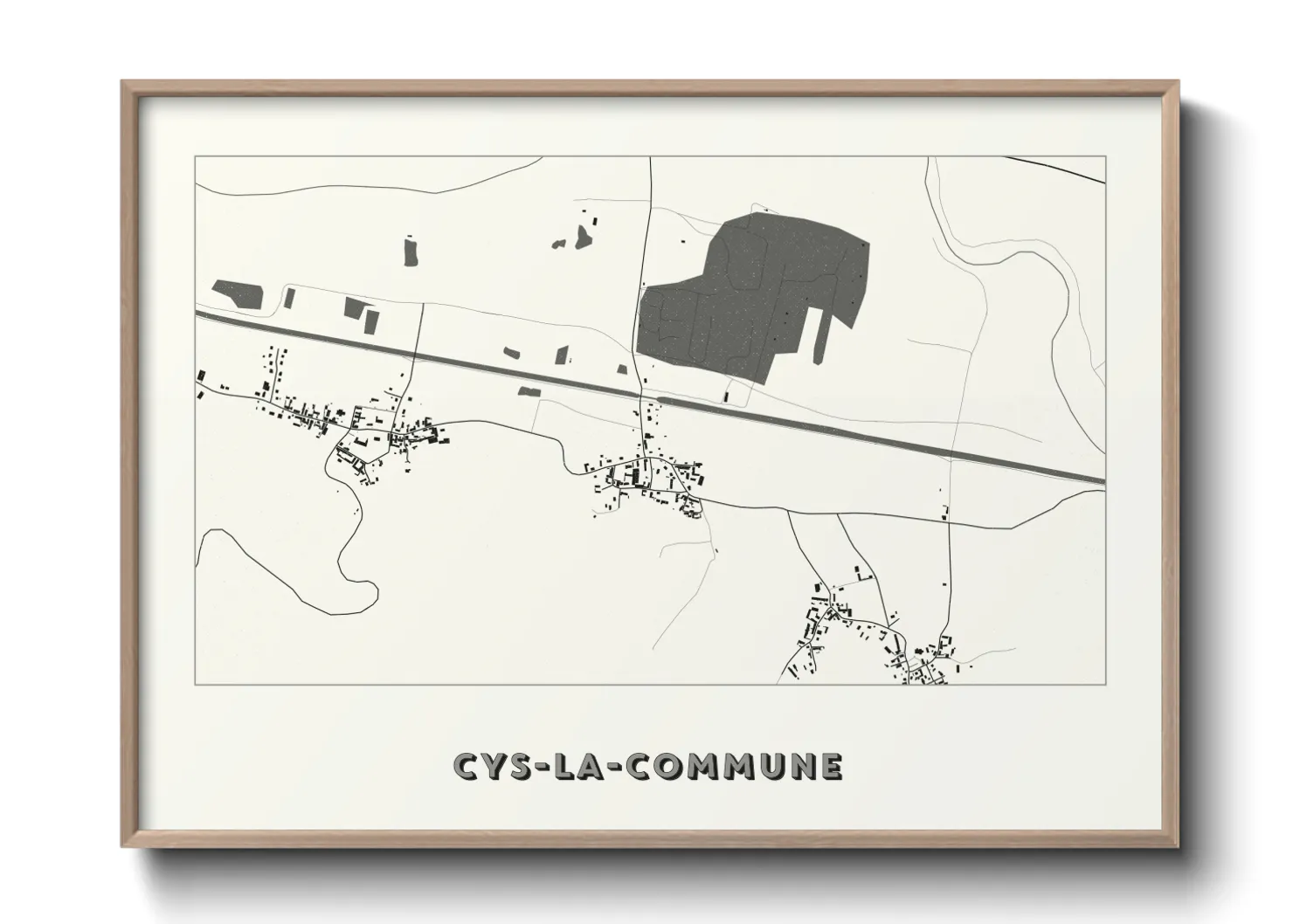 Une affiche de carte sur Cys-la-Commune