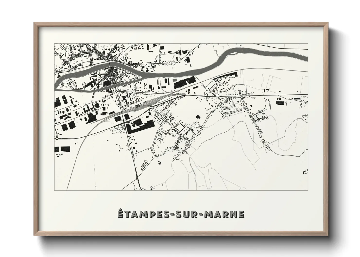 Une affiche de carte sur Étampes-sur-Marne