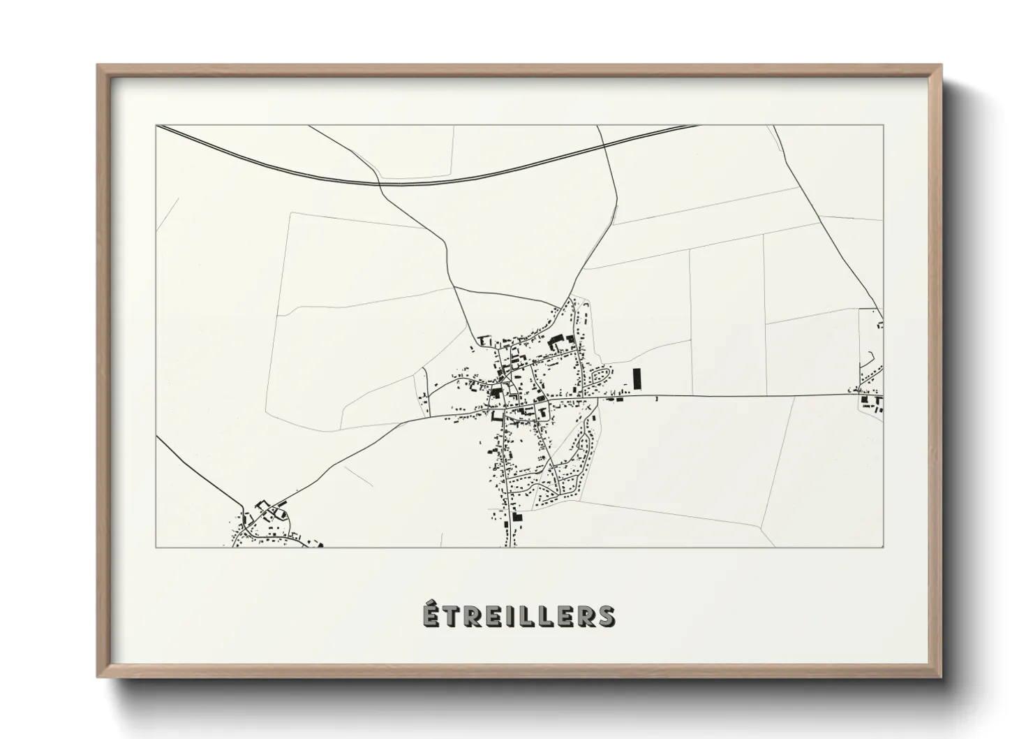 Une affiche de carte sur Étreillers