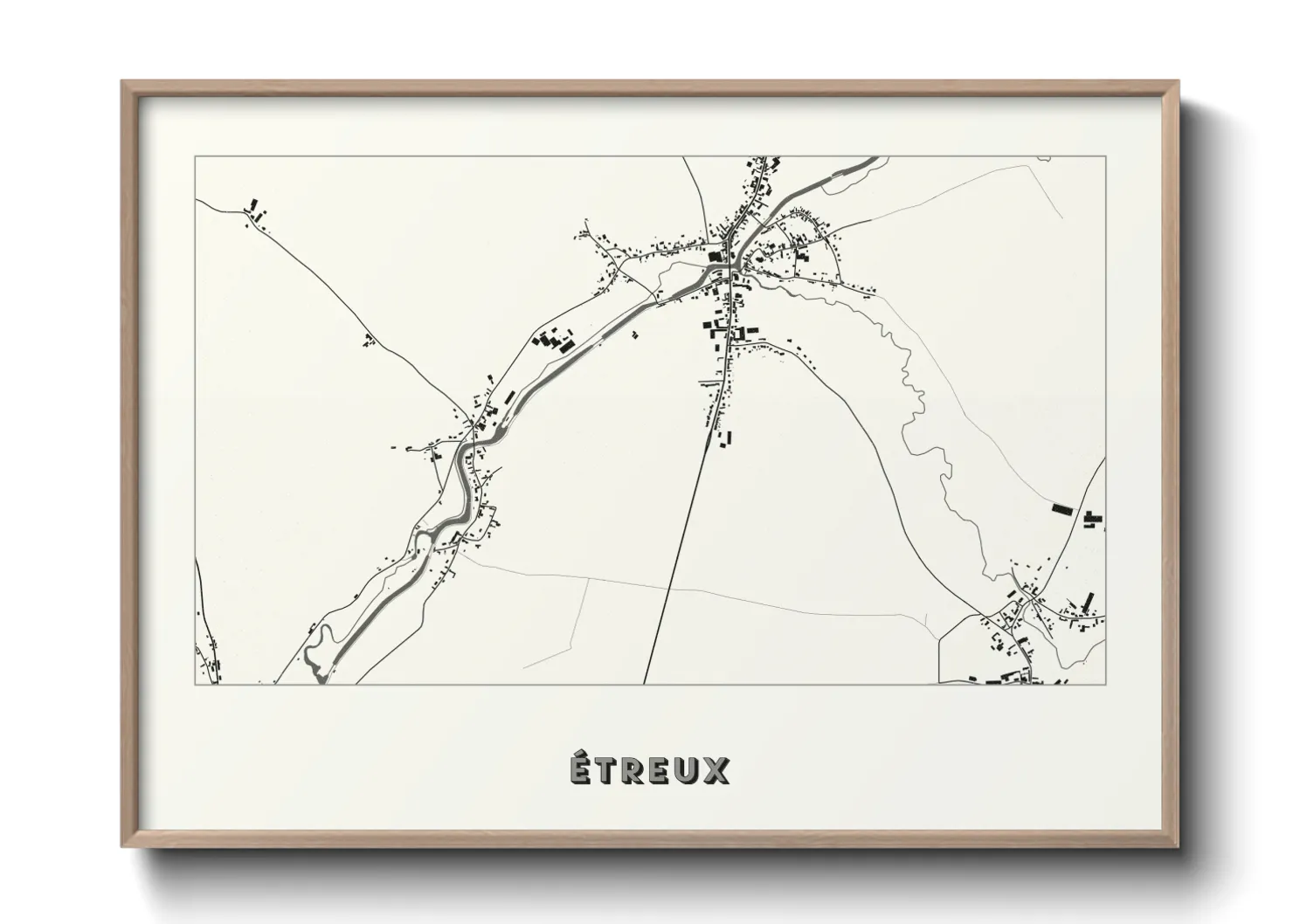 Une affiche de carte sur Étreux