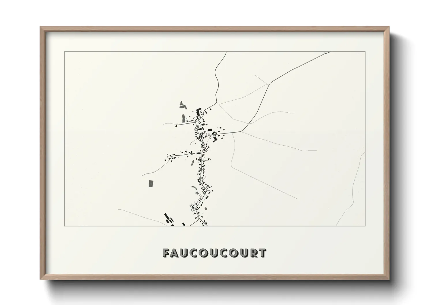 Une affiche de carte sur Faucoucourt