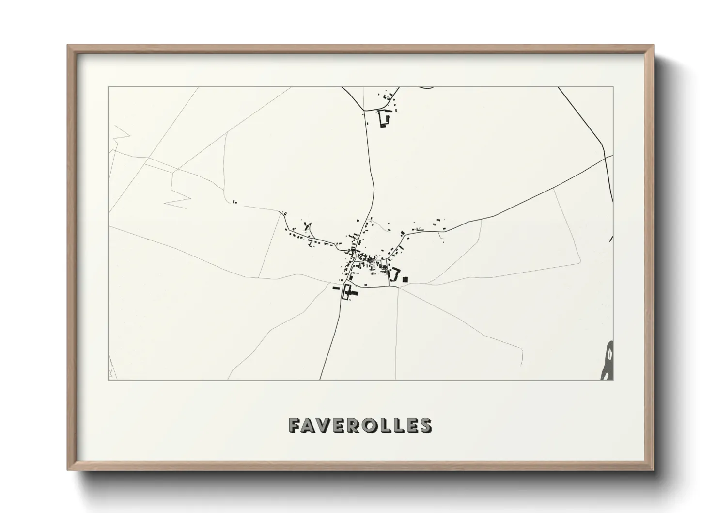 Une affiche de carte sur Faverolles