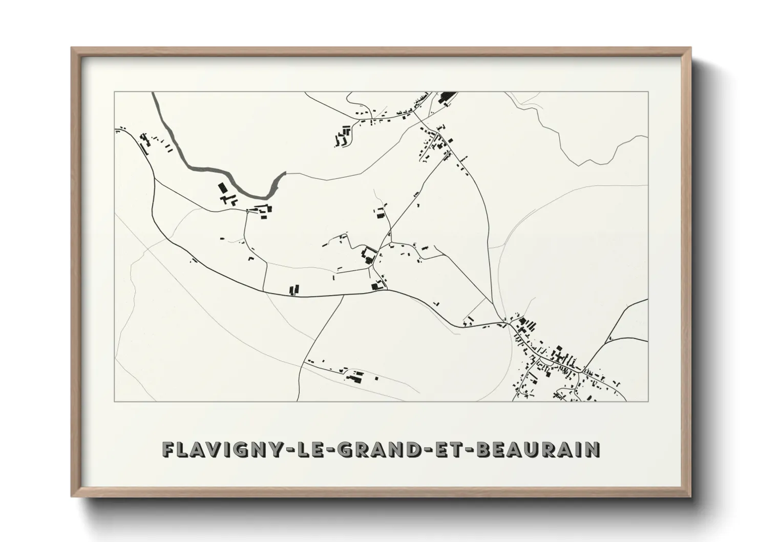 Une affiche de carte sur Flavigny-le-Grand-et-Beaurain