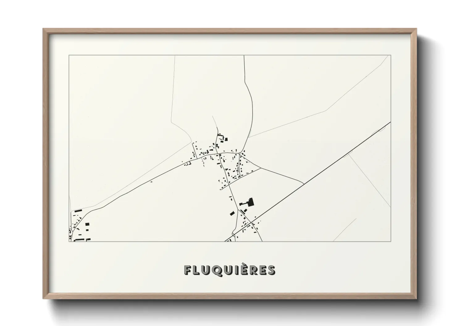 Une affiche de carte sur Fluquières