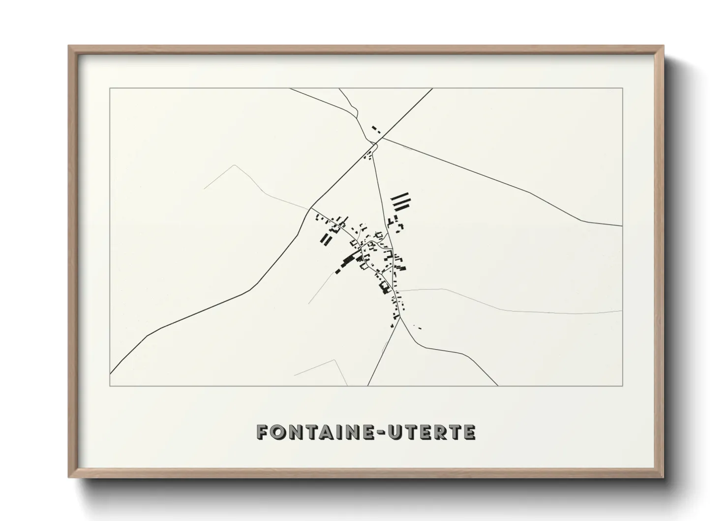 Une affiche de carte sur Fontaine-Uterte